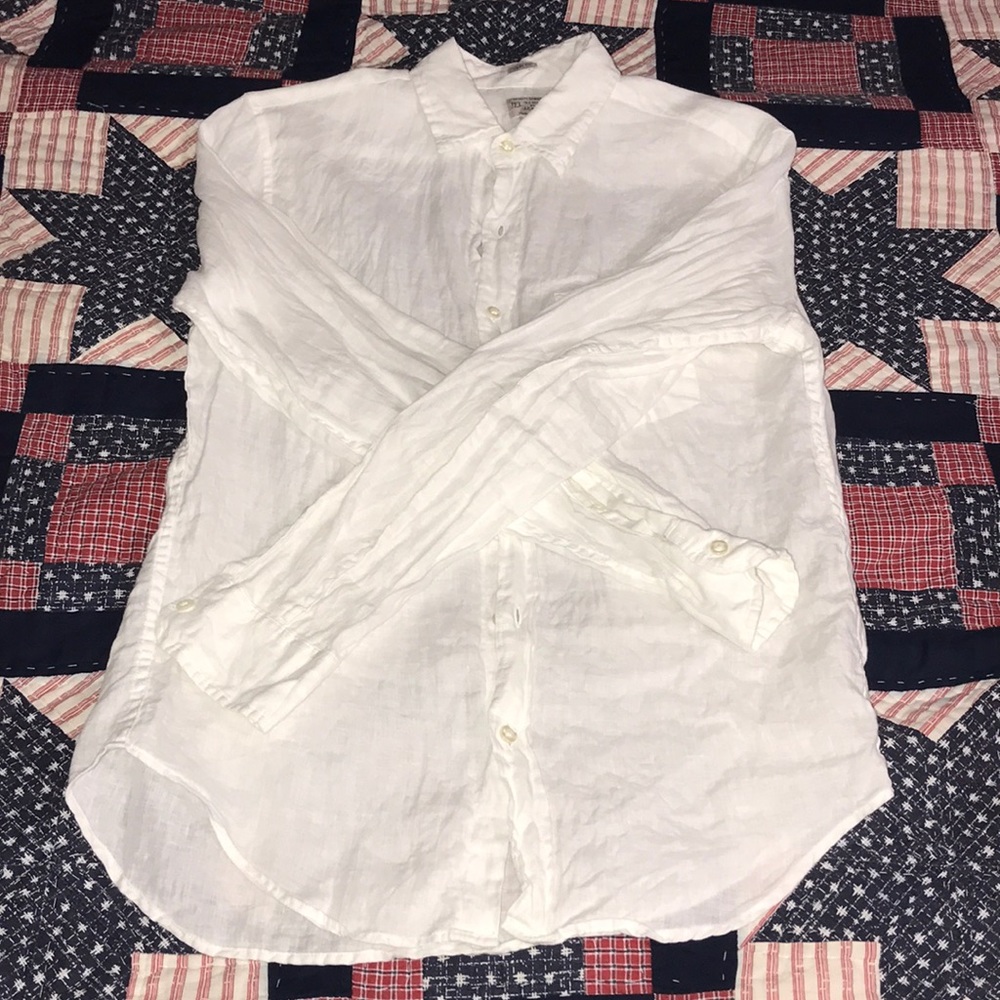 J. Crew men’s white linen size small slim fit